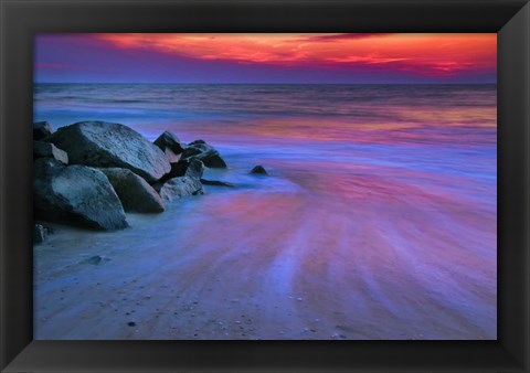 Framed Sunset On Delaware Bay, Cape May NJ Print