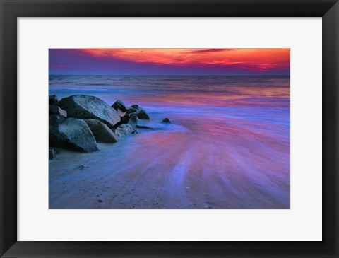 Framed Sunset On Delaware Bay, Cape May NJ Print