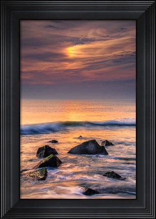 Framed Scenic Cape May Beach, Cape May NJ Print