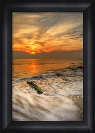 Framed Scenic Cape May Beach 1, Cape May NJ Print