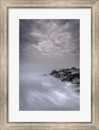 Framed Stormy Beach Landscape, Cape May National Seashore, NJ Print