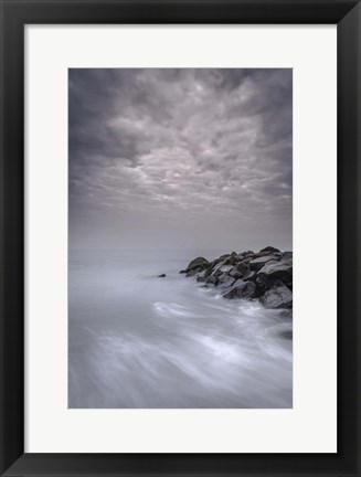 Framed Stormy Beach Landscape, Cape May National Seashore, NJ Print