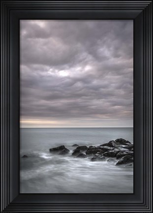 Framed Stormy Beach Landscape, Cape May National Seashore, NJ Print