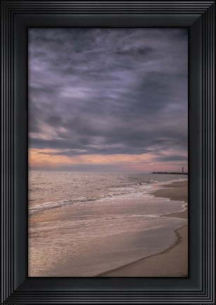 Framed Sunset On Shore, Cape May National Seashore, NJ Print