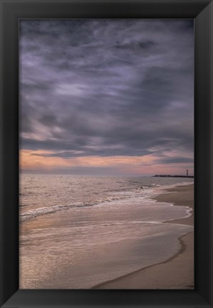 Framed Sunset On Shore, Cape May National Seashore, NJ Print