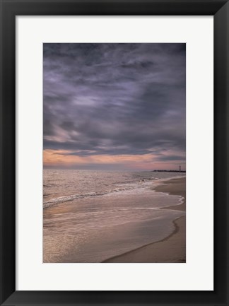 Framed Sunset On Shore, Cape May National Seashore, NJ Print