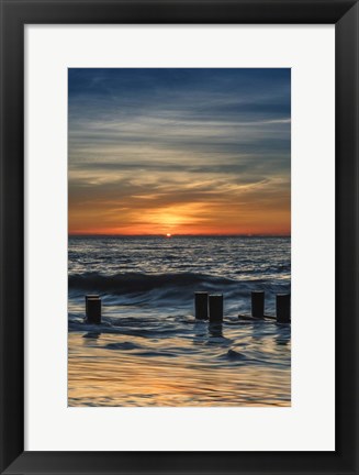 Framed Sunrise On Winter Shoreline 3, Cape May National Seashore, NJ Print