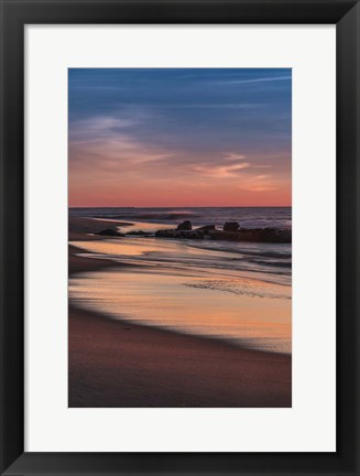 Framed Sunrise On Winter Shoreline 4, Cape May National Seashore, NJ Print