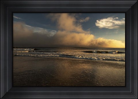 Framed Sunrise On Ocean Shore 2, Cape May National Seashore, NJ Print