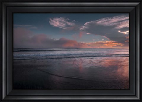 Framed Sunset On Ocean Shore 3, Cape May National Seashore, NJ Print