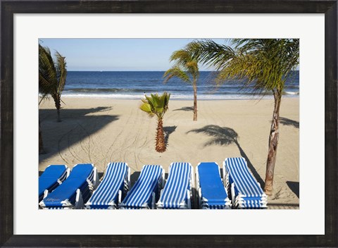 Framed Stacked Beach Chairs, Monmouth Beach, NJ Print