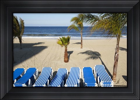 Framed Stacked Beach Chairs, Monmouth Beach, NJ Print