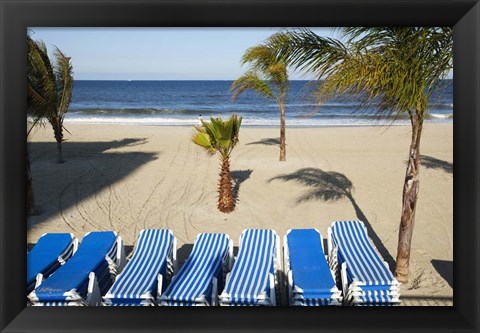 Framed Stacked Beach Chairs, Monmouth Beach, NJ Print