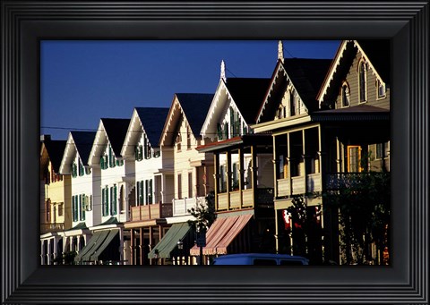 Framed Row of Beach Homes, Cape May, NJ Print
