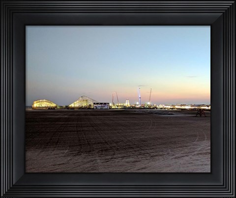 Framed Boardwalk at Dusk, Wildwood NJ Print