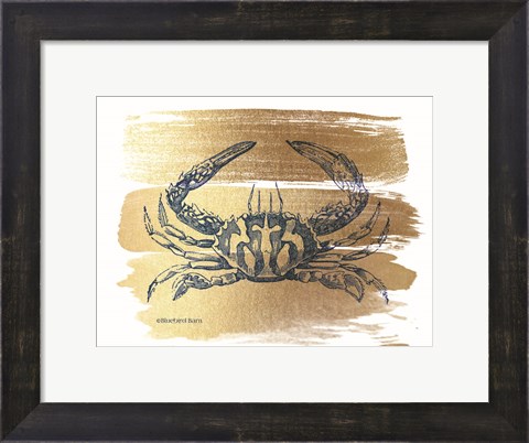 Framed Brushed Gold Crab Print