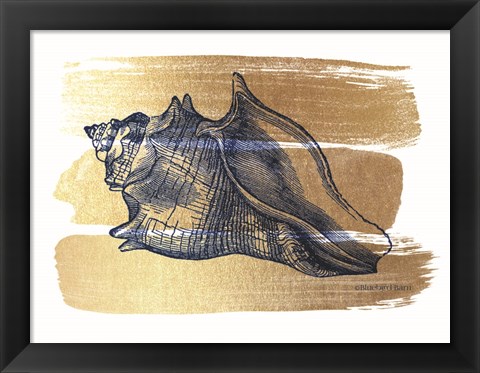 Framed Brushed Gold Seashell Print