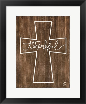 Framed Thankful Cross Print