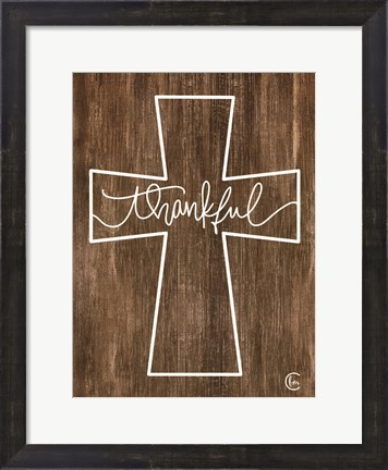 Framed Thankful Cross Print
