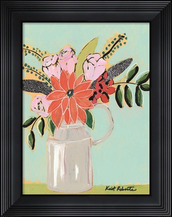 Framed Bouquet on Robin&#39;s Egg Print
