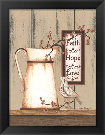 Framed Faith Hope Love Print