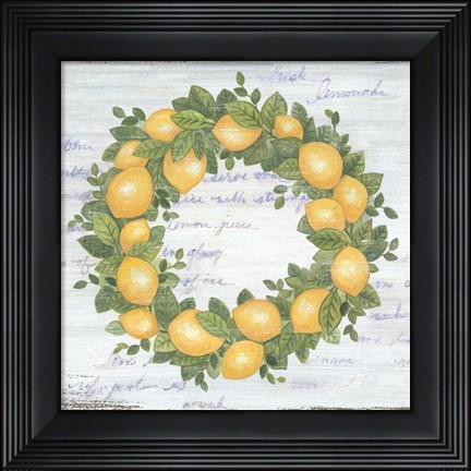 Framed Lemon Wreath Print
