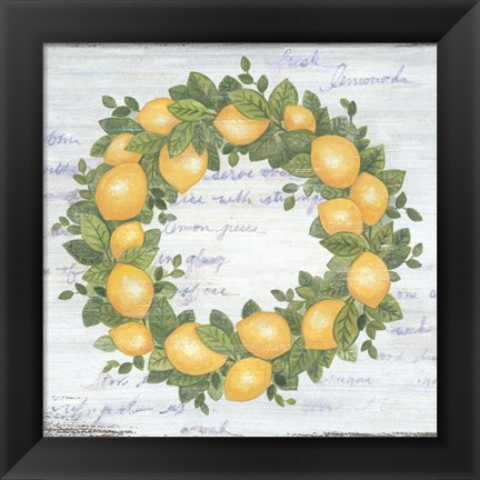 Framed Lemon Wreath Print