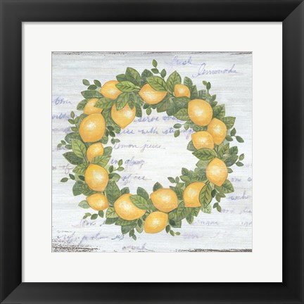 Framed Lemon Wreath Print