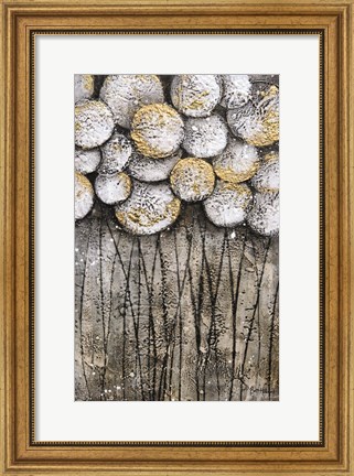 Framed Bubble Trees in White Print