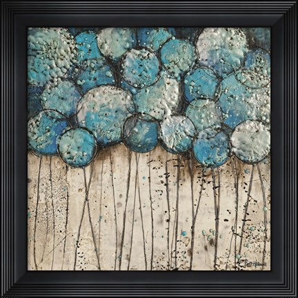 Framed Bubble Trees in Blue Print
