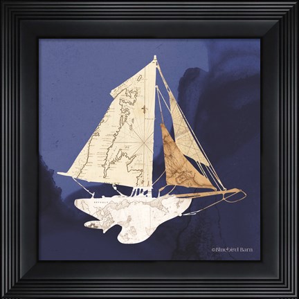 Framed Sailboat Blue II Print