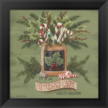 Framed Peppermint Christmas Print