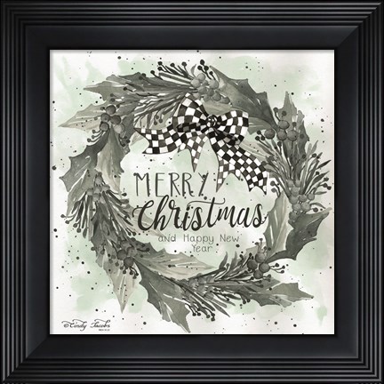 Framed Merry Christmas and Happy New Year Print