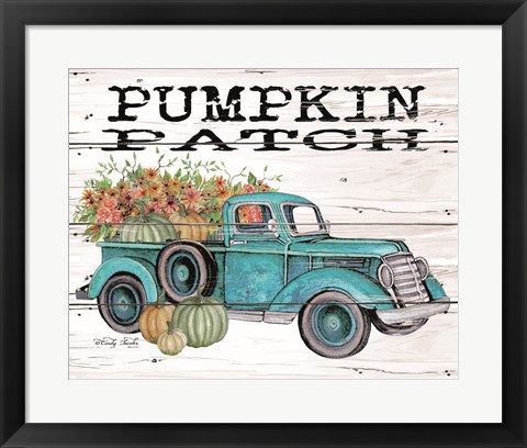 Framed Pumpkin Patch Truck Print