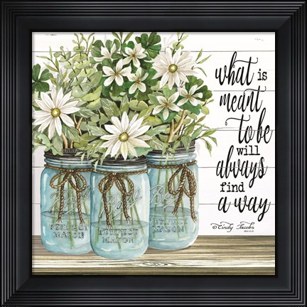 Framed Blue Jars - What is Meant to Be Print