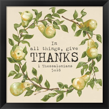 Framed Give Thanks Print