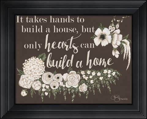 Framed Hearts Can Build a Home Print