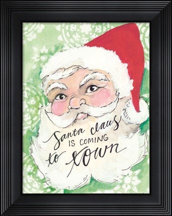 Framed Santa is Coming to Town Print