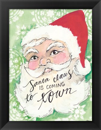 Framed Santa is Coming to Town Print