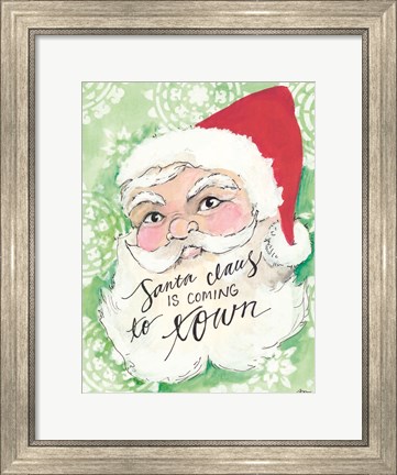 Framed Santa is Coming to Town Print