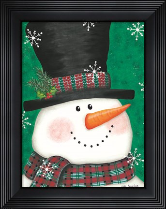 Framed Portrait Snowman Print