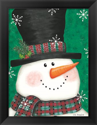 Framed Portrait Snowman Print