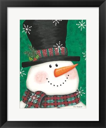 Framed Portrait Snowman Print