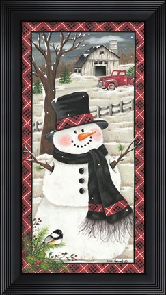 Framed Farmhouse Snowman Print