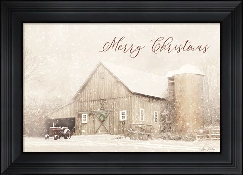 Framed Merry Christmas Farm Print