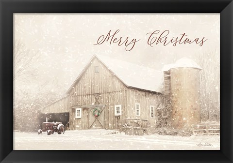 Framed Merry Christmas Farm Print