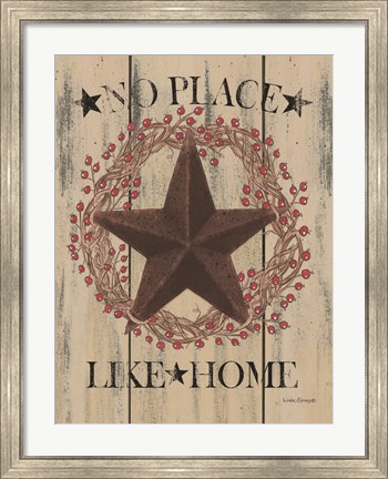 Framed No Place Like Home Wreath Print