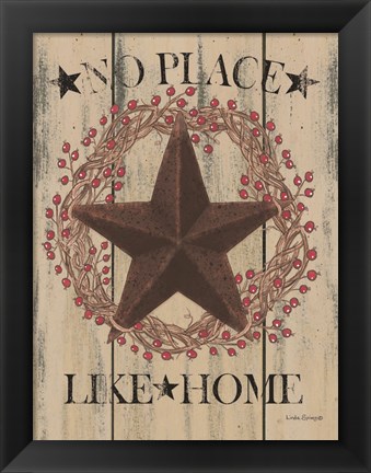 Framed No Place Like Home Wreath Print