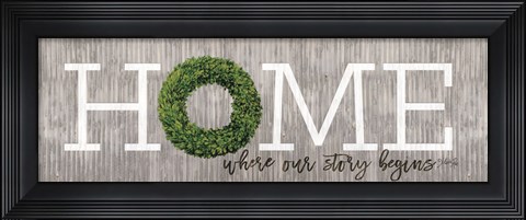 Framed Boxwood Home Print