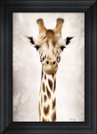 Framed Geri the Giraffe Up Close Print